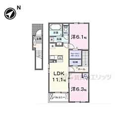 フレッシュハウス1 2LDKの間取図画像