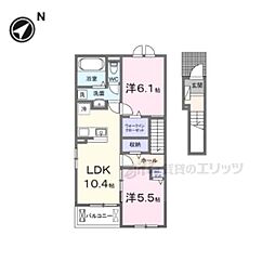 サンライズ・K 2LDKの間取図画像