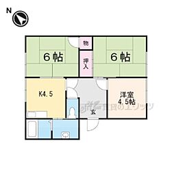グリーンタウン國本C棟 3Kの間取図画像