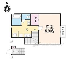 ラフィナート 1Kの間取図画像