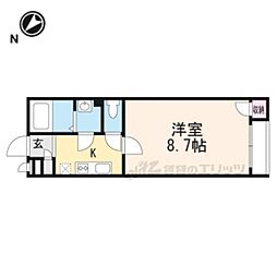クレイノRuiNaKiyou 1Kの間取図画像