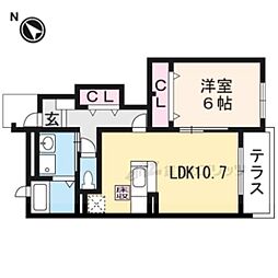 エイチアンドピー 1LDKの間取図画像