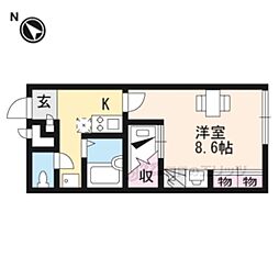 レオパレス白山荘 1Kの間取図画像
