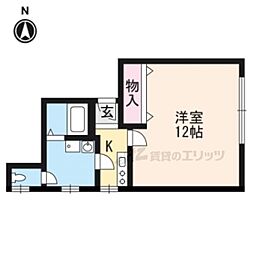 キッパーズビル 1Kの間取図画像