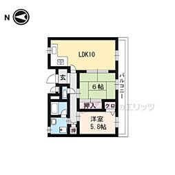 ライフコート草津 2LDKの間取図画像