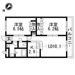 クレシア 2LDKの間取図画像