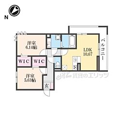 MaisonClair 2LDKの間取図画像