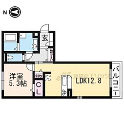 グランシャリオ二町A棟 1LDKの間取図画像