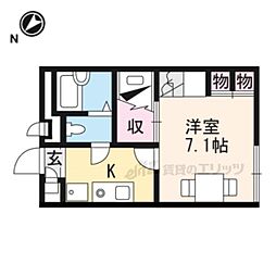 レオパレスchaos 1Kの間取図画像