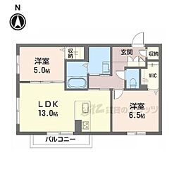 ディモーラB 2LDKの間取図画像