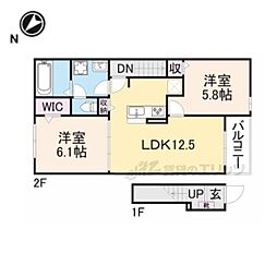 ベルカレント2 2LDKの間取図画像