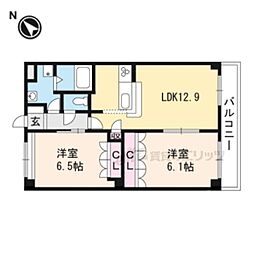 エル・アールK 2LDKの間取図画像