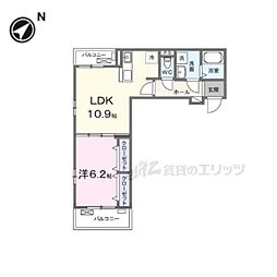 ラ・ベル・ヴィ 1LDKの間取図画像
