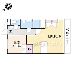 グランドールシャトー 1LDKの間取図画像