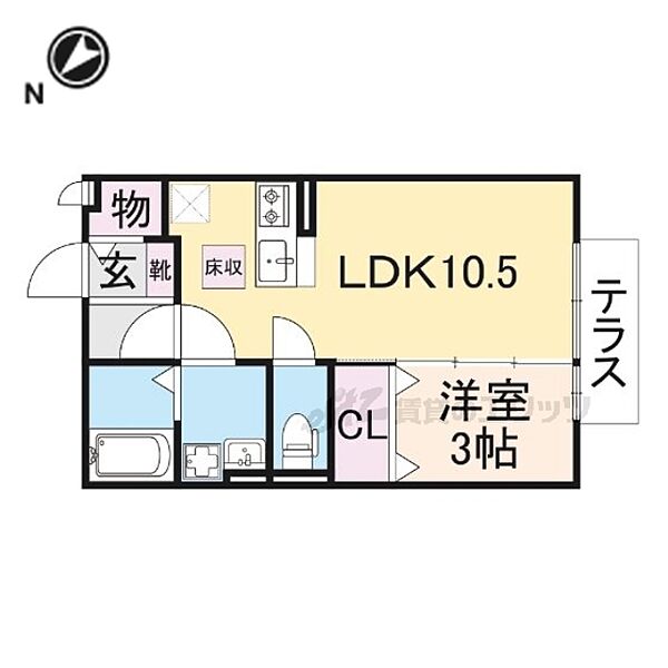 ＥＡＳＴ　ＮＯＮＡＭＩ八番館 101｜滋賀県彦根市東沼波町(賃貸アパート1LDK・1階・33.61㎡)の写真 その2