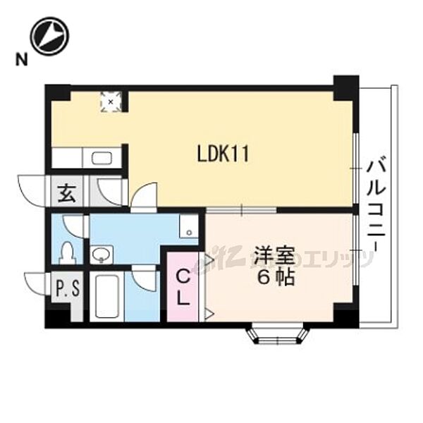 滋賀県大津市今堅田２丁目(賃貸マンション1LDK・4階・39.68㎡)の写真 その2