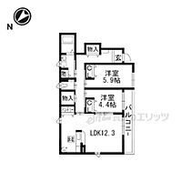 滋賀県栗東市苅原（賃貸マンション2LDK・1階・60.40㎡） その2