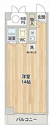 アベニュー淀屋橋 ワンルームの間取図画像