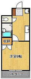 グランナヴィール北西 1Kの間取図画像