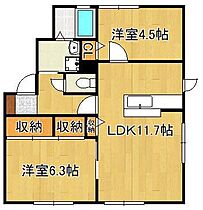 eタウン本城  ｜ 福岡県北九州市八幡西区御開3丁目（賃貸アパート2LDK・1階・53.28㎡） その2