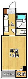 グラン山下 1Kの間取図画像