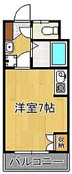 オリエンタル折尾駅 ワンルームの間取図画像
