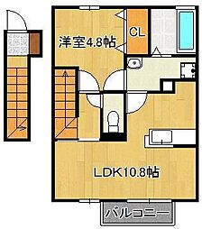 ローズハイツナナ 1LDKの間取図画像