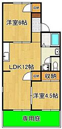 西二島ハイツ 2LDKの間取図画像