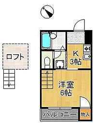 ウッドノースハイツ 1Kの間取図画像