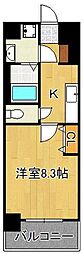 レジェンド則松 1Kの間取図画像