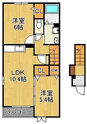 メゾンウィズ2 2LDKの間取図画像