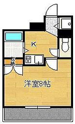 ヴィラアカデミア 1Kの間取図画像