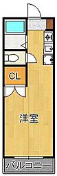 ロイヤルハイツ折尾2号館 ワンルームの間取図画像
