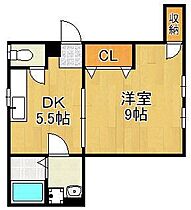 永野ビル  ｜ 福岡県北九州市八幡西区相生町（賃貸マンション1DK・2階・34.20㎡） その2