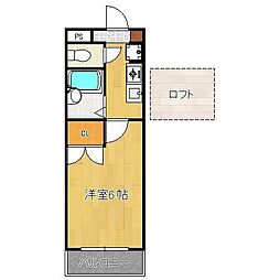サンピエール菅原2 ワンルームの間取図画像