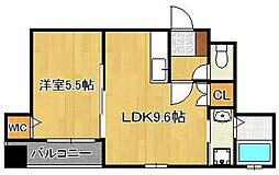 Muu.黒崎 4階1LDKの間取り