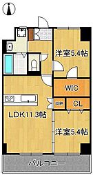 愛暮利伊フォーチュン北湊1 2LDKの間取図画像