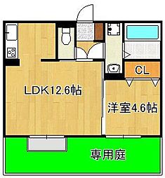 イオメール折尾A 1LDKの間取図画像