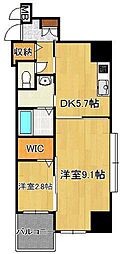 ダ・ヴィンチ 2DKの間取図画像