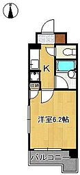 ギャラン黒崎 1Kの間取図画像