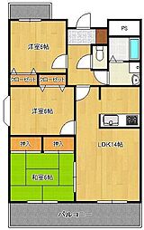 アビタシオン・オキ 3LDKの間取図画像