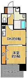 ルークス紅梅 1DKの間取図画像