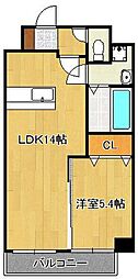 MDIプロスディブロ黒崎駅前 1LDKの間取図画像