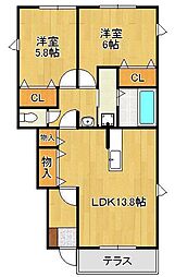レオシティ則松 A棟 1階/-
