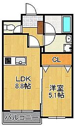 プレステージ森下 1LDKの間取図画像