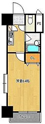ギャラン筒井 1Kの間取図画像