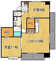 ダ・ヴィンチ 2LDKの間取図画像