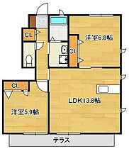 プレミール21　Ａ.Ｂ.Ｃ.Ｄ.Ｅ.Ｆ  ｜ 福岡県直方市大字感田（賃貸アパート2LDK・1階・58.54㎡） その2