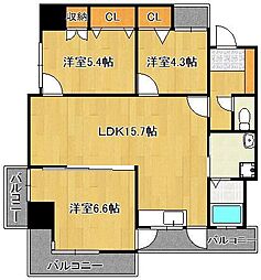 ピボットコート今池 3LDKの間取図画像