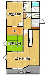 セントラーレ2 2LDKの間取図画像